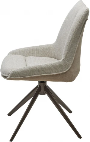 Стул OSKAR 360 град. поворот. KN01-05 Бежевый/ BZ1046-11 Бежевый/ Шоколадное золото каркас, ®DISAUR