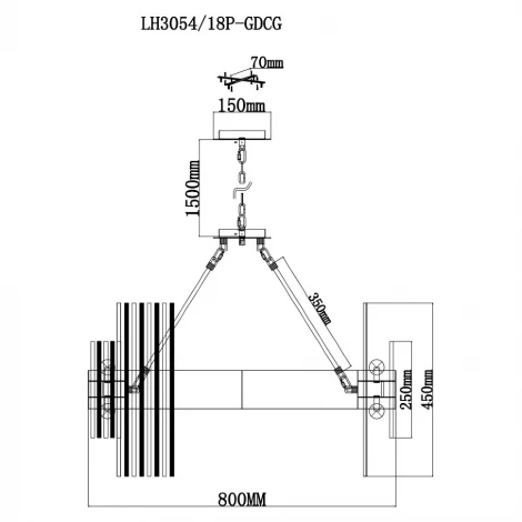 Подвесная люстра Lumien Hall Floridiya LH3054/18P-GDCG