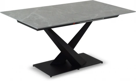 Раздвижной обеденный стол Montel ОГОГО Обстановочка! (Керамика/Серый,Черный) арт.926792