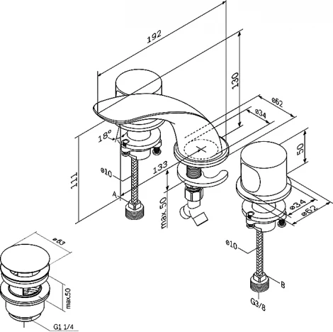 Смеситель Am.Pm Sensation F3008000 для раковины