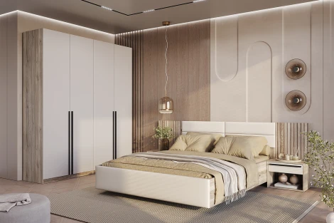 Кровать БТС с подъёмным механизмом Урбан КР-18 160х200, Дуб смоки, Кашемир