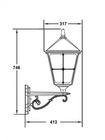 Настенный фонарь уличный Oasis Light QUADRO XXL 79901XXL 02C Bl