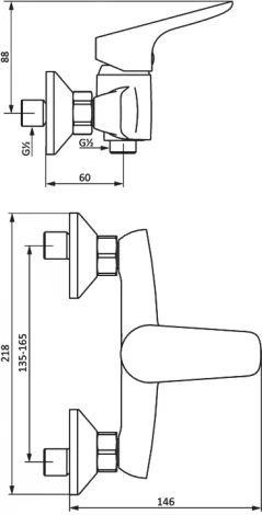 Смеситель Damixa RedBlu Origin Bit 772000000 для душа
