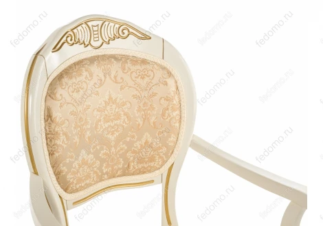 Кресло Woodville Лауро патина золото / бежевый тесьма 11 371811