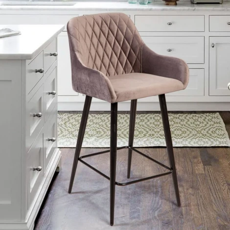 Стул полубарный Robert, бархат светло-серый 26 Top Concept ROBERT 76777