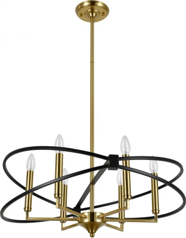 Потолочная люстра на штанге (10020/6R Black) Indigo Trionfo V000487 (220V, свеча)