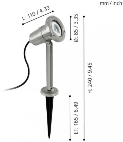 Грунтовый светильник Eglo Nema 94111 (220V, выключатель, IP54)