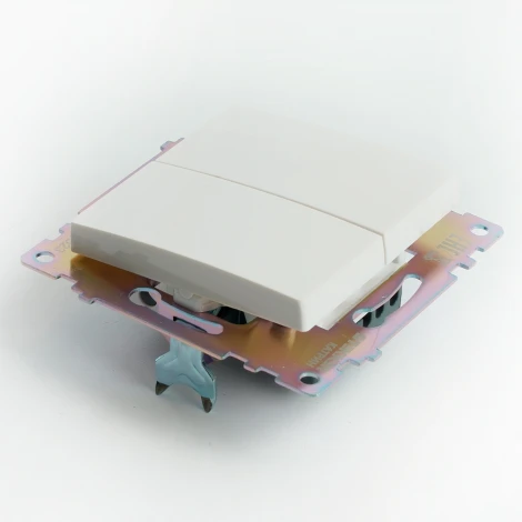 Переключатель двухклавишный (белый) Stekker Катрин 49166