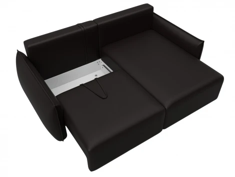 Диван угловой Лига-051 НПБ угол универсальный (ЛДСП,Брус,Фанера/Пластик/Экокожа/Коричневый) Лига Диванов 129887