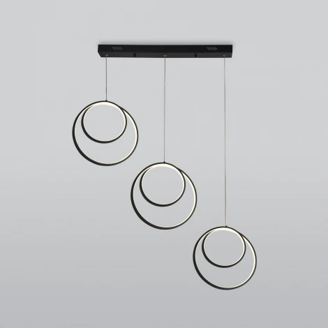 Подвесной светильник светодиодный Eurosvet Flow 90308/3 черный (220V, на проводе)