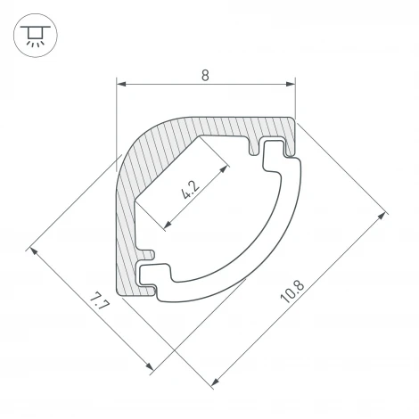 Профиль ARH-KANT-H8-2000 ANOD (Arlight, Алюминий) 036323