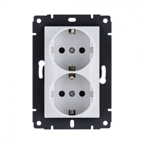 Розетка штепсельная SCHUKO двойная 16A/250 В белый Kollinger REA-032WH для Aspekt, Eleganz, Reflex