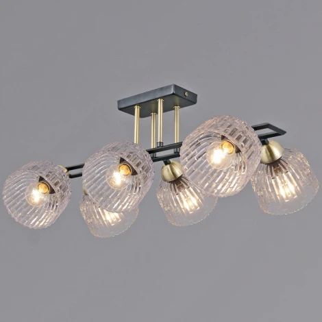 Потолочная люстра на штанге ILLUMICO IL0794-6SQ-25BKAB ELITE