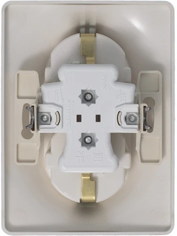 Розетка встраиваемая двойная с заземлением (платина) Systeme Electric Glossa GSL001224