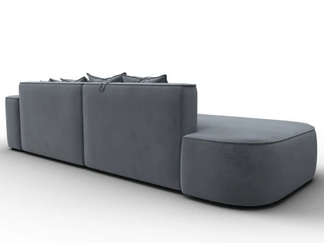 Диван угловой Лига-065 угол правый (ДСП/Пластик/Велюр/Серый) Лига Диванов 129809