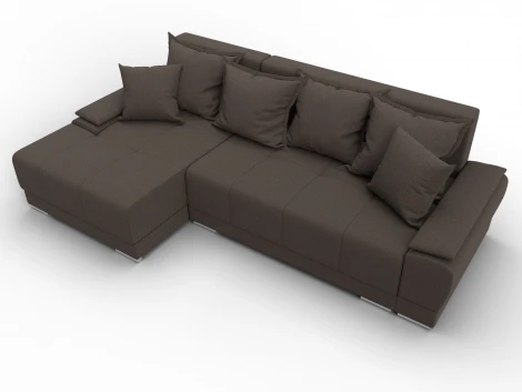Диван угловой Лига-119 угол левый (ДСП,Брус,Фанера,ЛДС,Рогожка/Коричневый) Лига Диванов 137085L