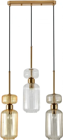 Подвесной светильник Escada Подвесной светильник Escada Gloss 1141/3S BG/CL/AM 3x60 E14, металл/стекло, античная медь (220V, на проводе)