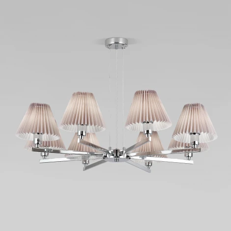 Умная подвесная люстра Eurosvet Peony 60136/8 хром/серый (220V)