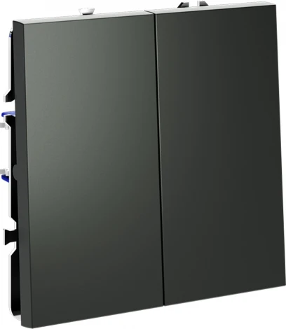 Выключатель двухклавишный (титан) Voltum S70 VLS020106