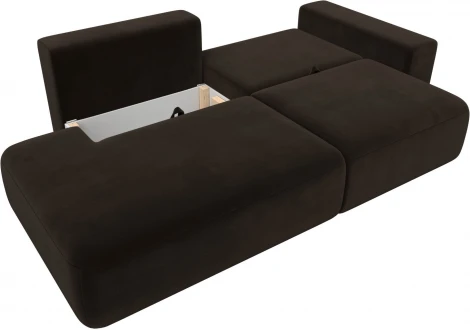 Диван прямой Лига-036 НПБ Модерн подлокотник справа (Коричневый/Микровельвет) Лига Диванов арт.121332