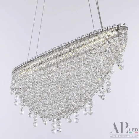 Подвесная люстра светодиодная APL LED Sicilia SH505.0.60.B.Ni.4000 (220V, хрусталь, на тросе)