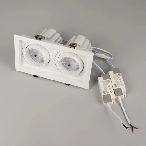 Встраиваемый светильник светодиодный MS-VORTEX-BUILT-S250x140-2x30W Warm3000 (WH-WH, 50 deg, 230V) (Arlight, IP20 Металл) 042369