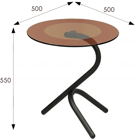 Стол журнальный Дуэт 5 черный/ тонированное от фабрики Mebelik