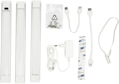 Светильник светодиодный для мебели набор из 3-х шт. ULM-F44-3x3W/4500K/DIM SENSOR IP20 SILVER (220V, сенсорный выключатель)