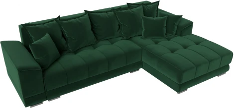 Диван угловой НордСтар правый угол (Зеленый/Велюр) Лига Диванов арт.121108