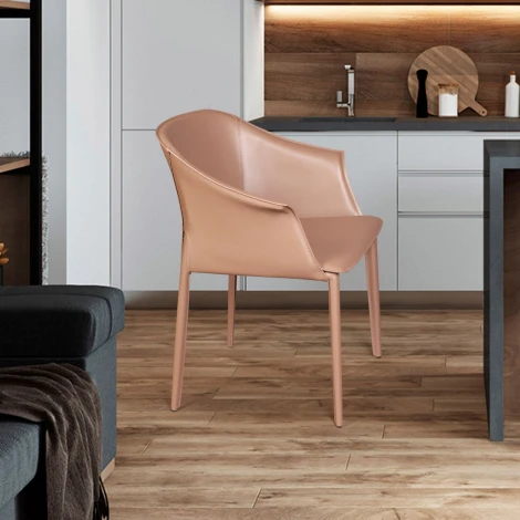 Стул с подлокотниками Top Concept GIO, кожа хаки-тауп