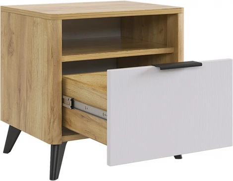 Адам Тумба прикроватная, цвет дуб крафт золотой/белое дерево Mebelson (арт.MSA-01.2563)