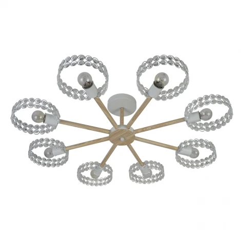 Потолочная люстра на штанге Escada 679/8P E27*60W White/Wood