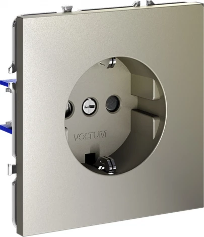 Розетка с заземлением и шторками (шелк) Voltum S70 VLS040204