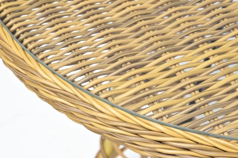 Плетеный круглый стол, диаметр 80 см, цвет соломенный 4SIS Эспрессо YH-T1661G-2