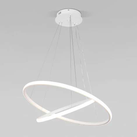 Умный подвесной светильник ярусный Eurosvet Collars 90264/2 белый (регулировка яркости, LED, 220V, пульт управления, на тросе)