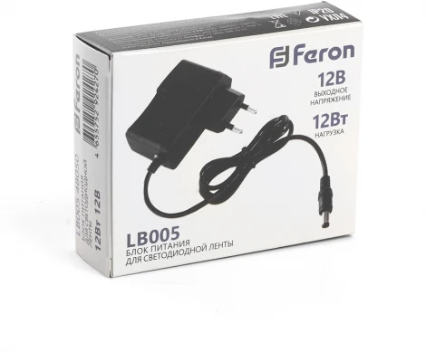 Блок питания для светодиодной ленты 12W 12V (драйвер) Feron LB005 48050