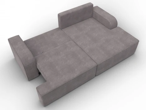 Диван угловой Лига-120 угол правый (ДСП,Брус,Фанера,ЛДС,Велюр/Бежевый) Лига Диванов 137288