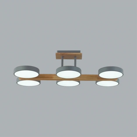 Потолочная люстра на штанге Lumion Plato 8031/108CL серый, дерево/металл, акрил LED 108W 3000-6000К 220V