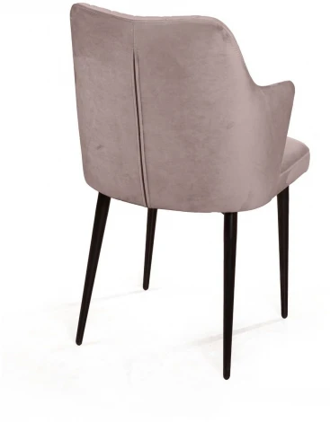 Стул с подлокотниками Hunt ромб, бархат пепельно-бежевый 25 / чёрный конус Top Concept 75269