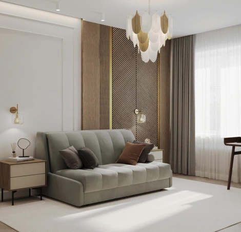 РИЧМОНД Кровать-диван прямой синий, 140 D1 furniture арт.AAA41366005