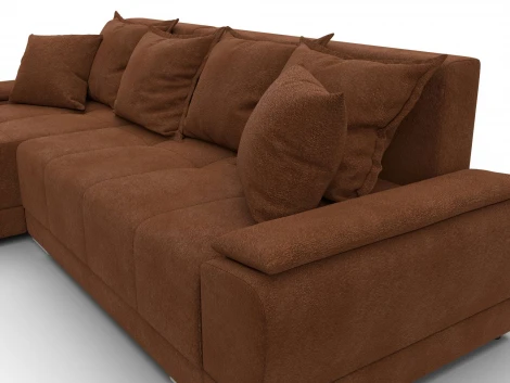 Диван угловой Лига-119 угол левый (ДСП,Брус,Фанера,ЛДС,Велюр/Терракотовый) Лига Диванов 137097L