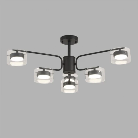 Потолочная люстра на штанге Lumion Natalina 8349/6C черный/прозрачный, металл/стекло LED GX53 6*7W 220V