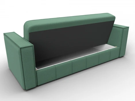 Диван-книжка Лига-068 (ДВП,Дерево/Пластик/Рогожка/Зеленый) Лига Диванов 129834