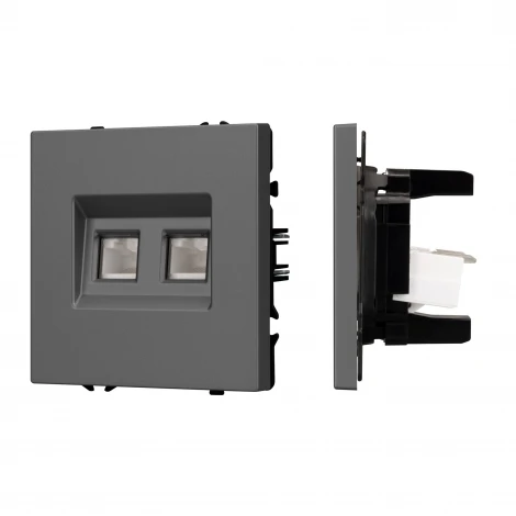Механизм сдвоенной компьютерной розетки SCT-NOBE-MPC2-SFPL-GR (RJ-45, CAT6) (Arlight) 054315