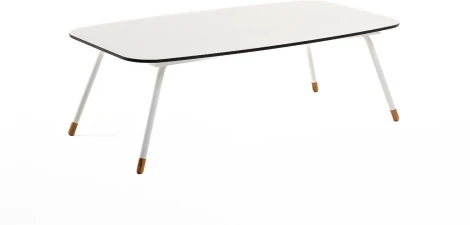 "Верона" журнальный стол из HPL 120х65, H40, каркас белый муар, цвет столешницы "молочный" 4SIS арт.УТ-00008579