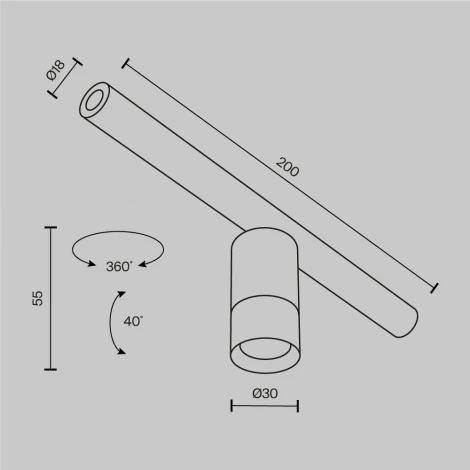 Трековый светильник 5W 48V Maytoni Focus Led C103CL-5W3-6K-BS