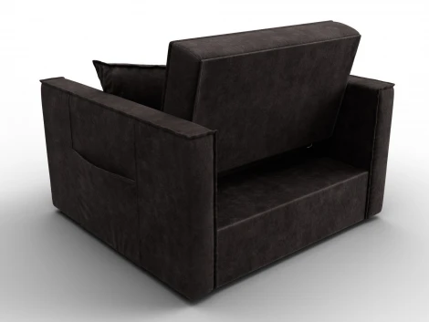 Кресло-кровать Лига-104 (80) (ЛДСП,Брус,Фанера,Велюр/Коричневый) Лига Диванов 134851