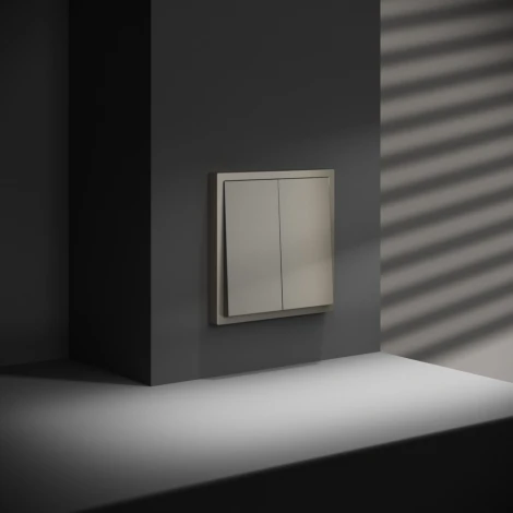 Перекрестный переключатель встраиваемый IP30 Voltum S70 VLS020504 двухклавишный 10А, (шелк)