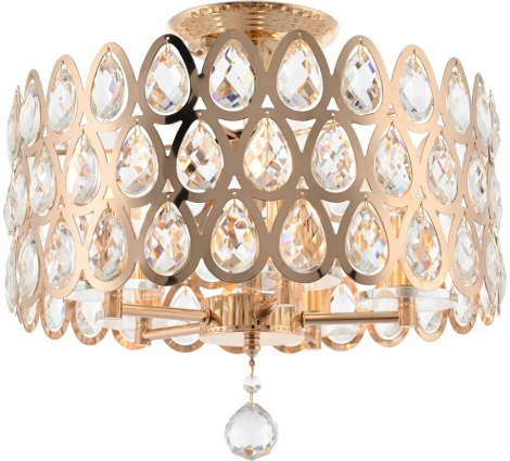 Потолочная люстра хрустальная на штанге Arte Milano Sorrento-1019 371019/5/50/390 GD (220V)