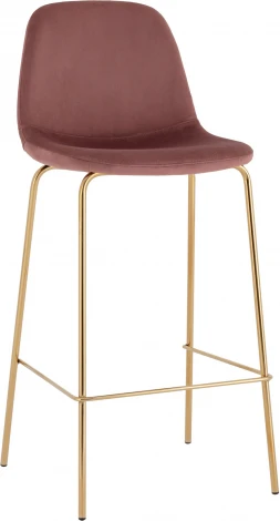 Стул барный Валенсия SN велюр пыльно-розовый золотые ножки 2 шт Stool Group (арт.УТ000038303)